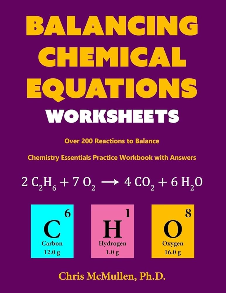 balance equations chemistry worksheet