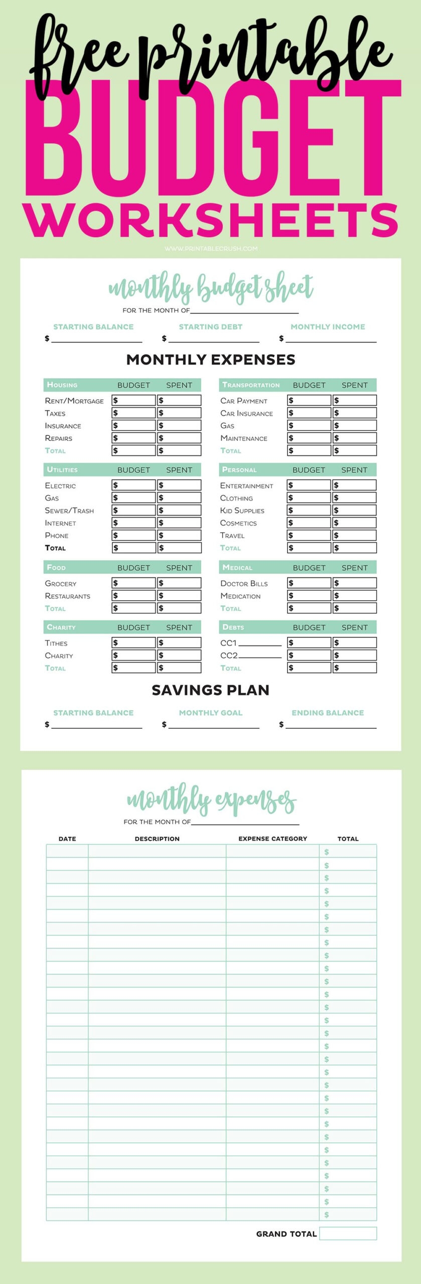 Balancing Your Budget Worksheet Budgeting Worksheets