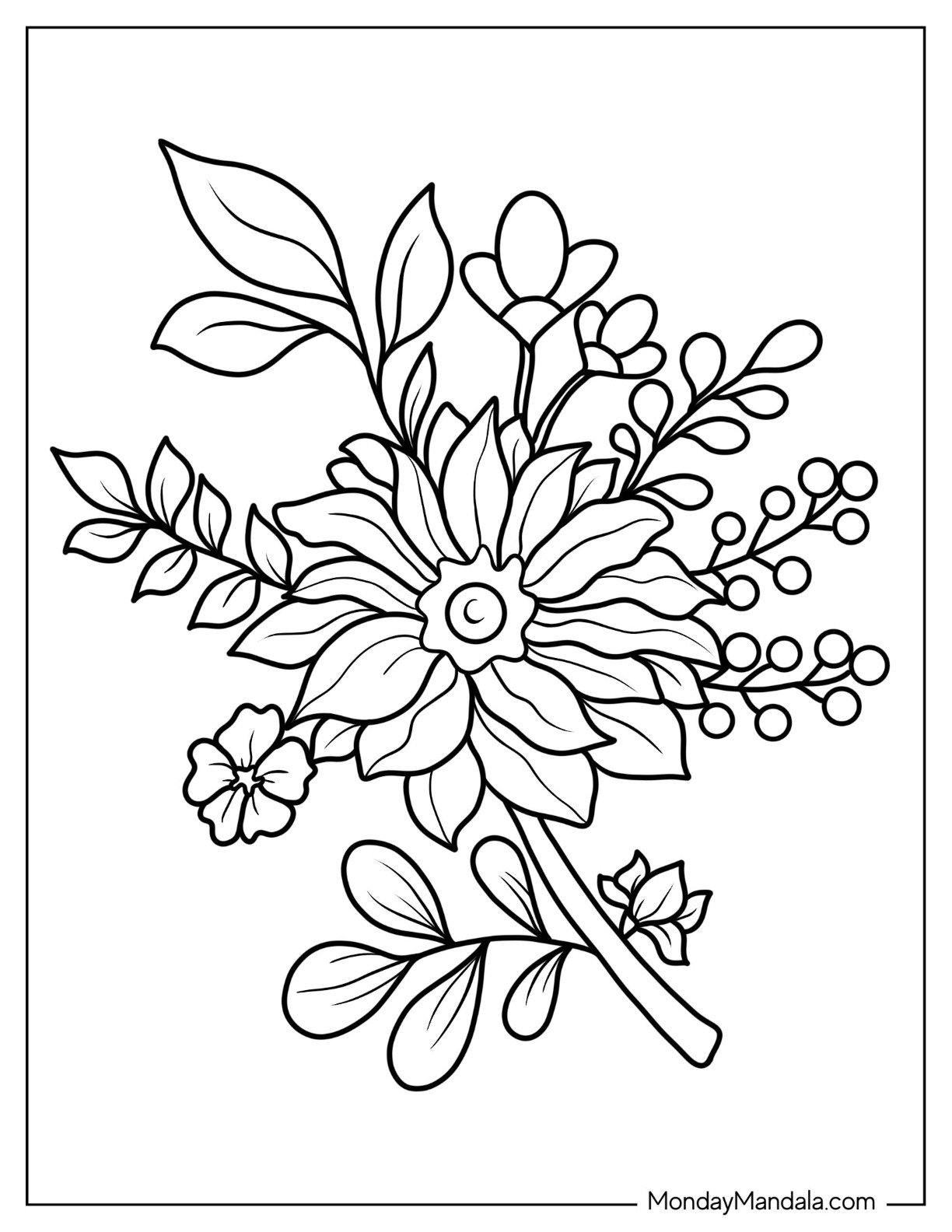 Beautiful Flower Coloring Pages Infoupdate