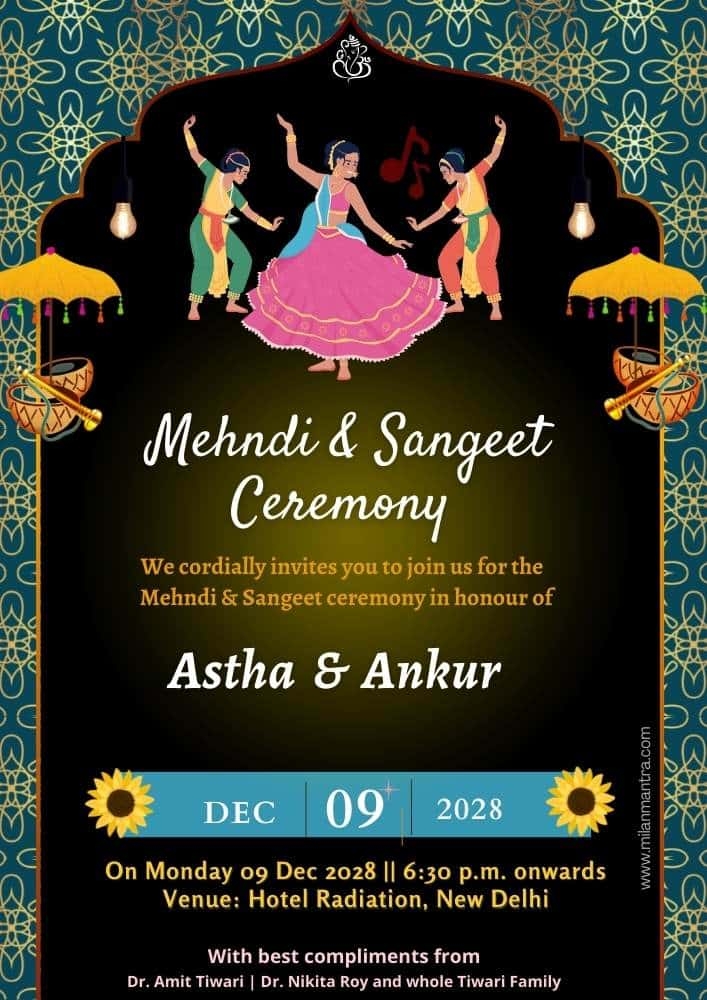 Best And Beautiful Creative Sangeet Invitation Template 2025