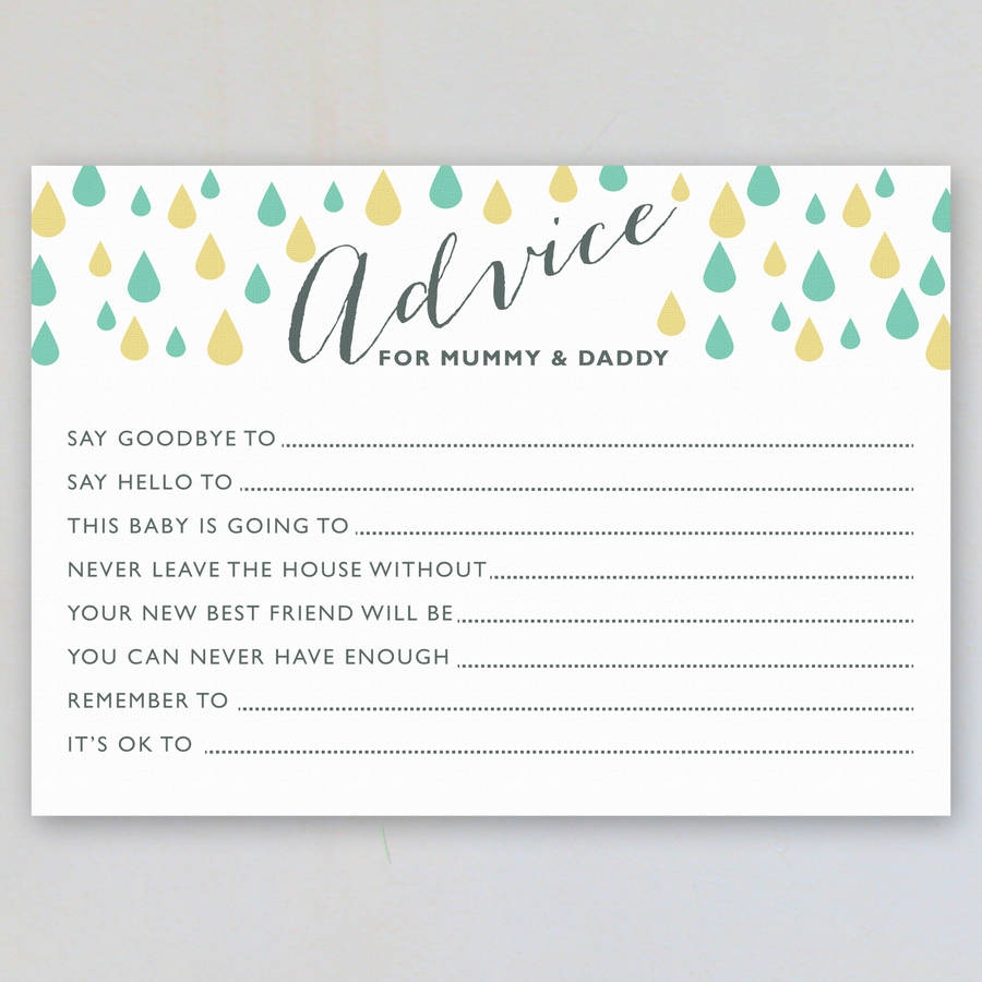advice for new parents cards printable free