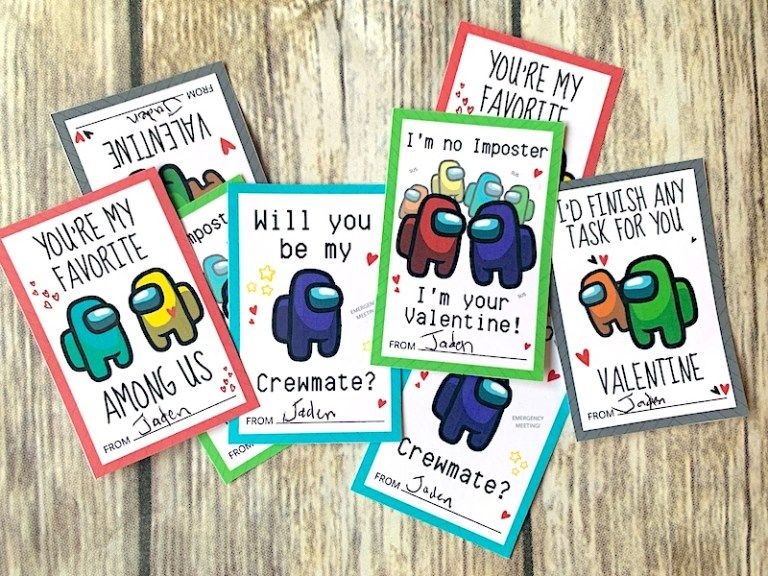 Best Minecraft Among Us Printable Valentine Cards