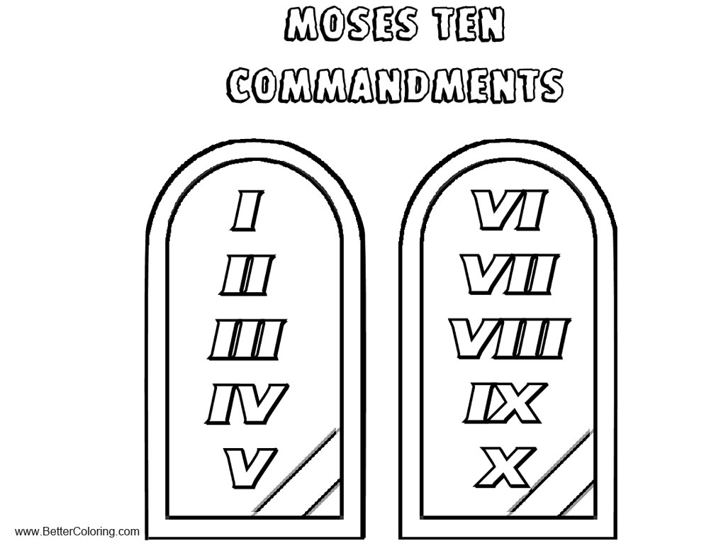 Bible Moses Ten Commandments Coloring Pages Free Printable Coloring Pages
