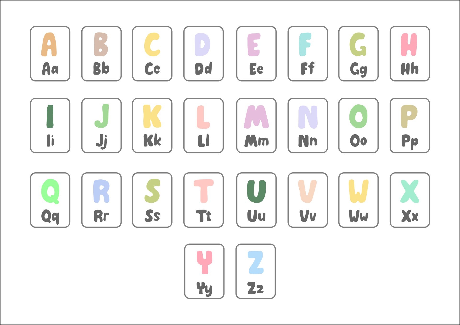 alphabet letter card printables