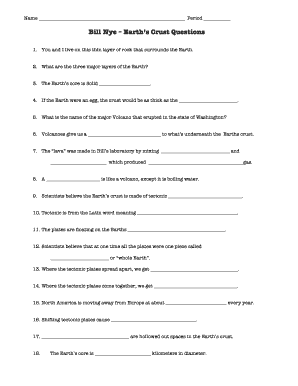 Bill Nye Earths Crust Worksheet Fill And Sign Printable 