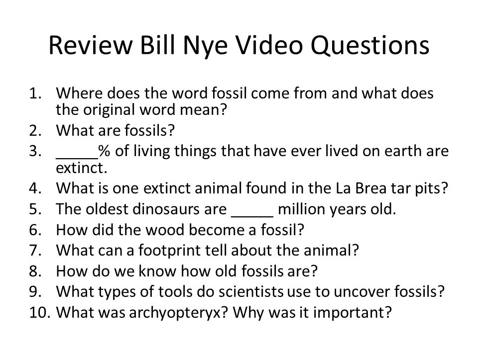 Bill Nye Fossils 1K Plays Quizizz Worksheets Library