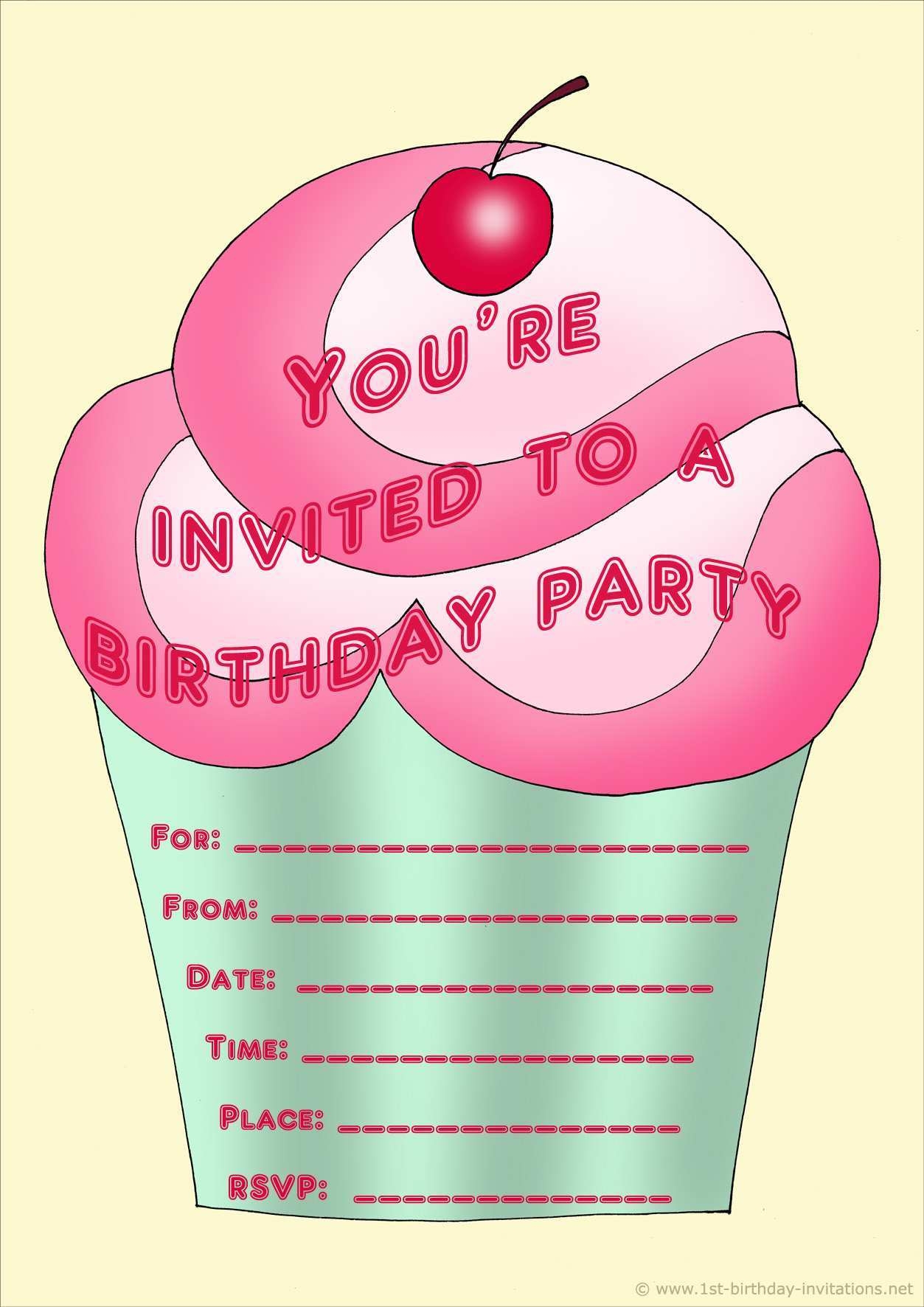 printable birthday party invitation template