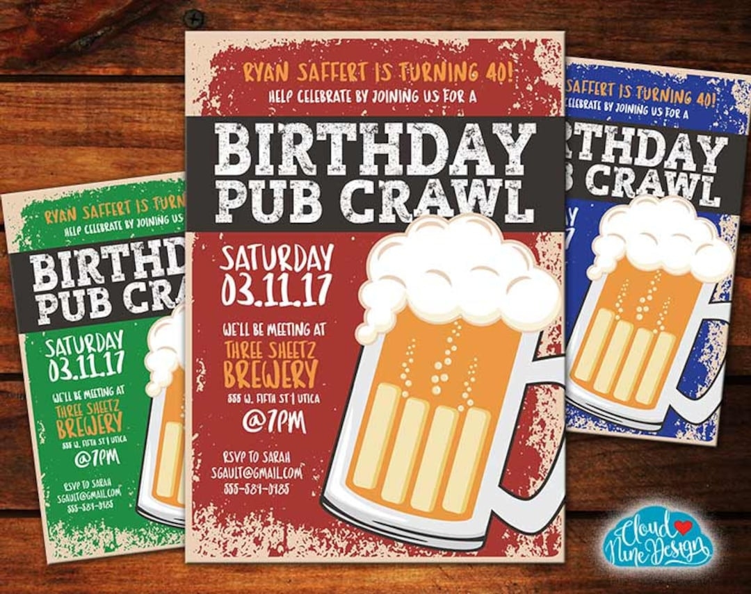 pub crawl invitation template