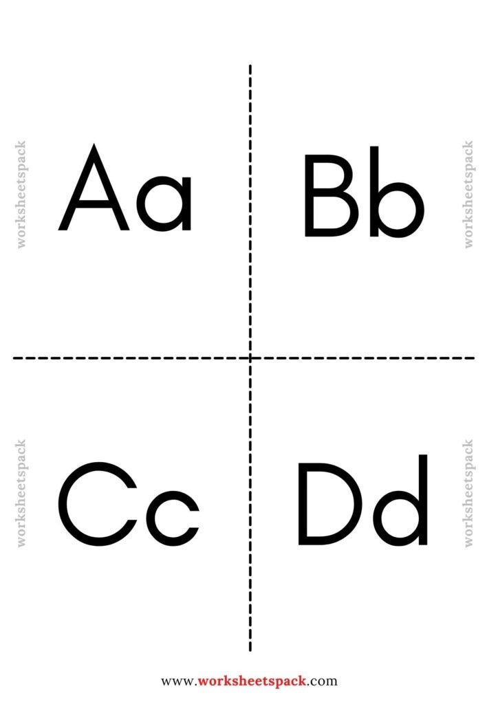 alphabet flash cards printable black and white upper case