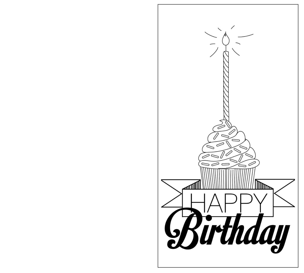 Black And White Happy Birthday Card Printable NewFreePrintable