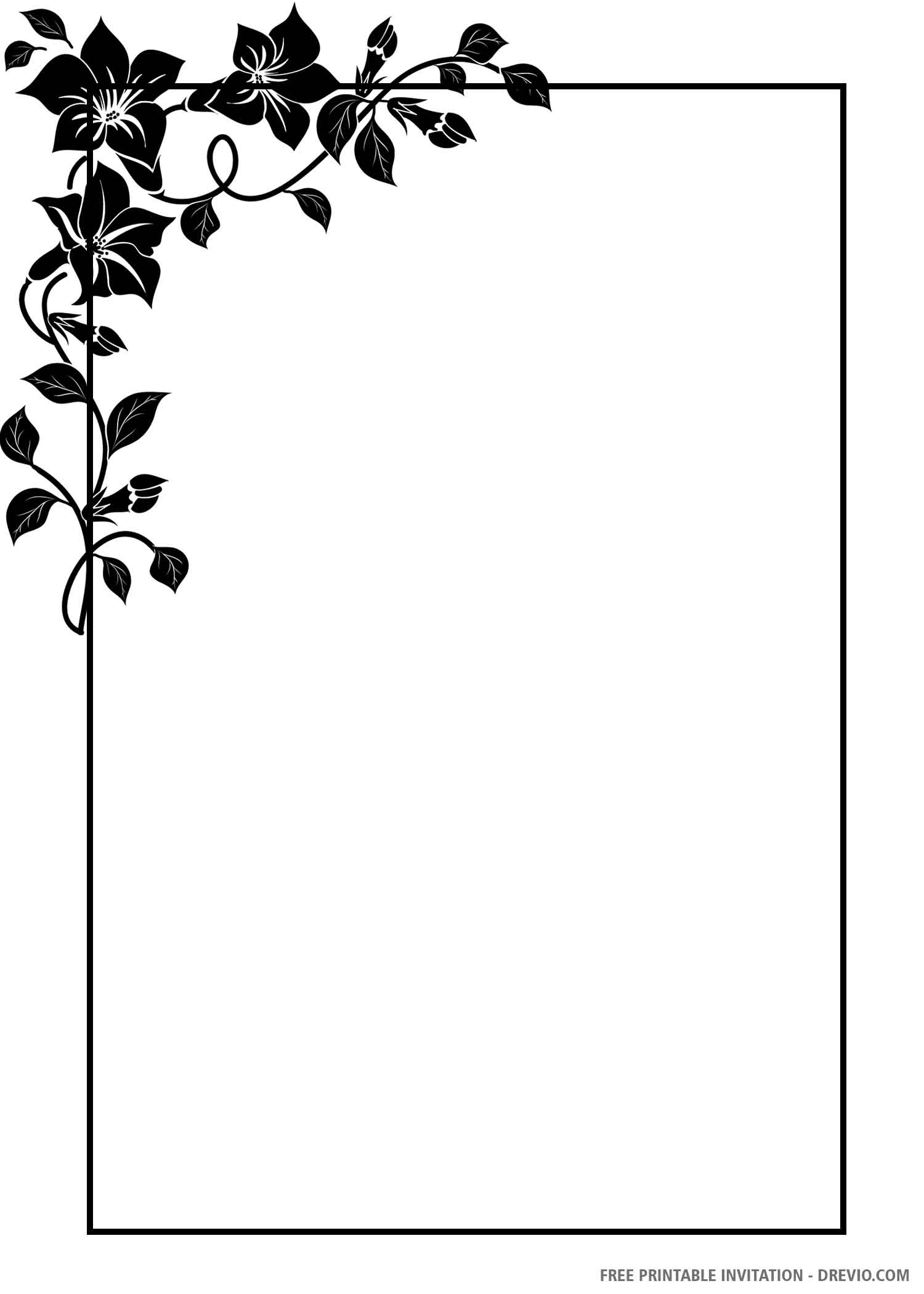 Black And White Invitations Free Printable Printable Word Searches