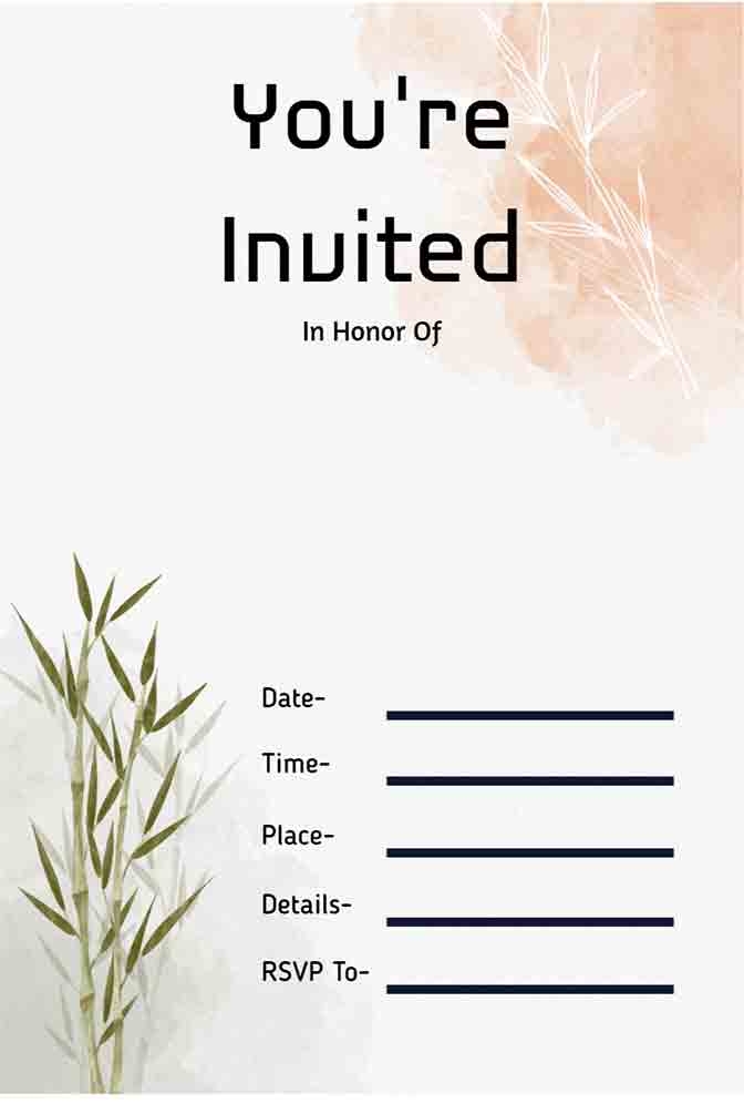 Blank Invitation Templates Free Editable Printable Worksheets