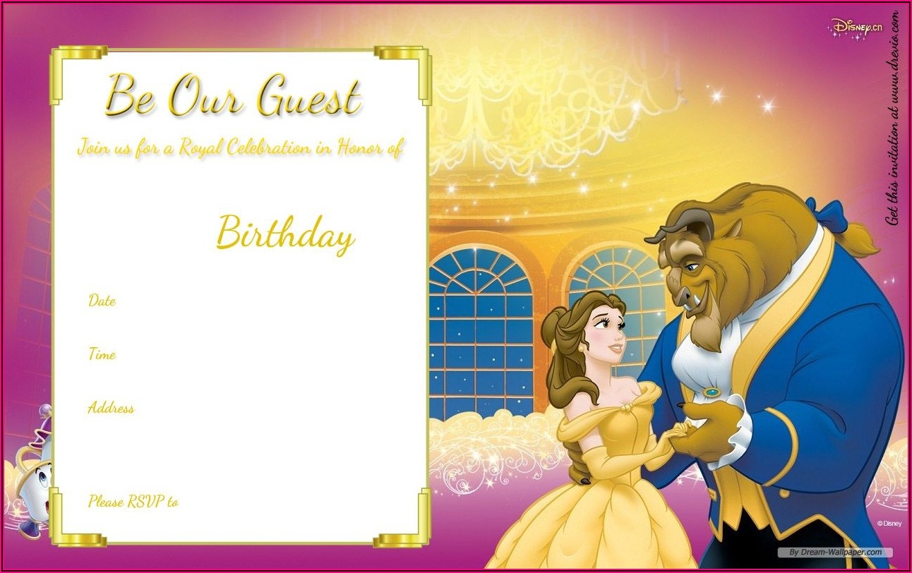 Blank Princess Belle Invitation Templates Invitations Resume 