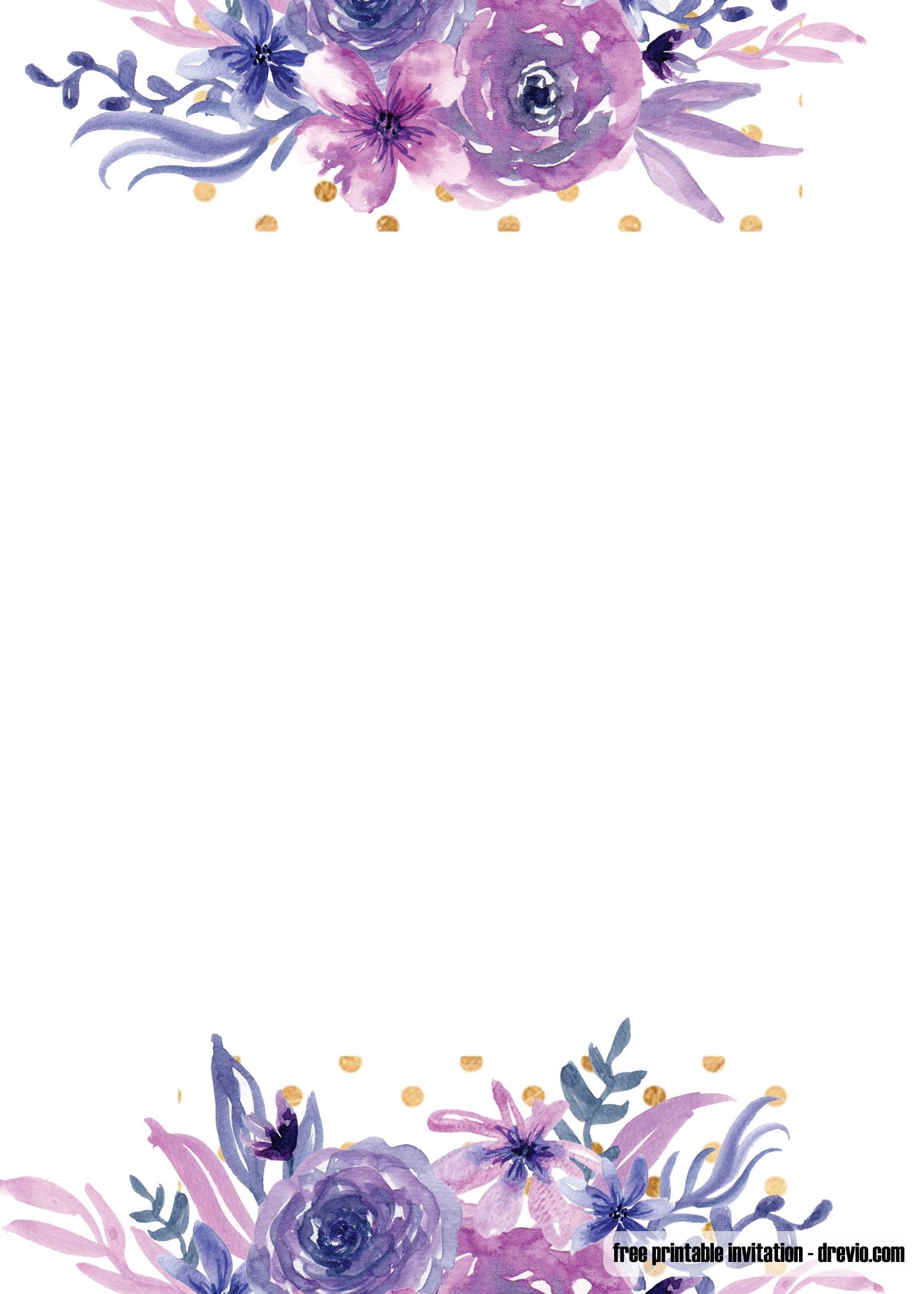purple invitation card template