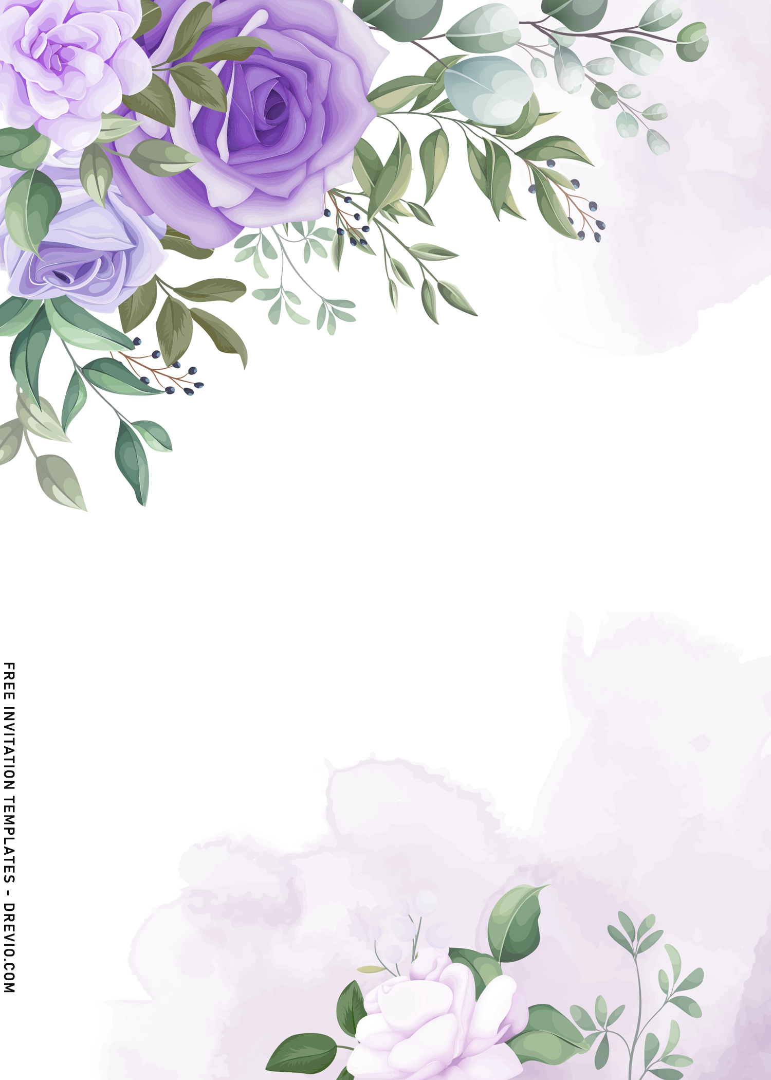 purple flower invitation template