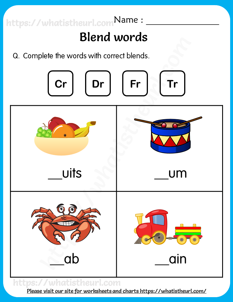 Blend words worksheets 3 Your Home Teacher