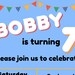 Blue Birthday Invite Template For Any Age Etsy