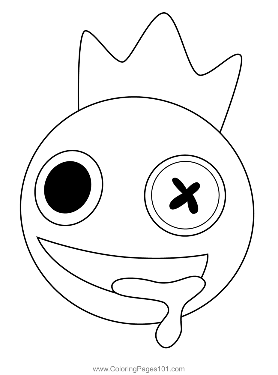 Blue Head Rainbow Friends Roblox Coloring Page For Kids Free Roblox