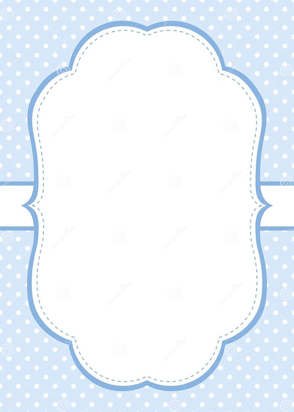 Blue Polka Dot Invitation Template Stock Vector Illustration Of White