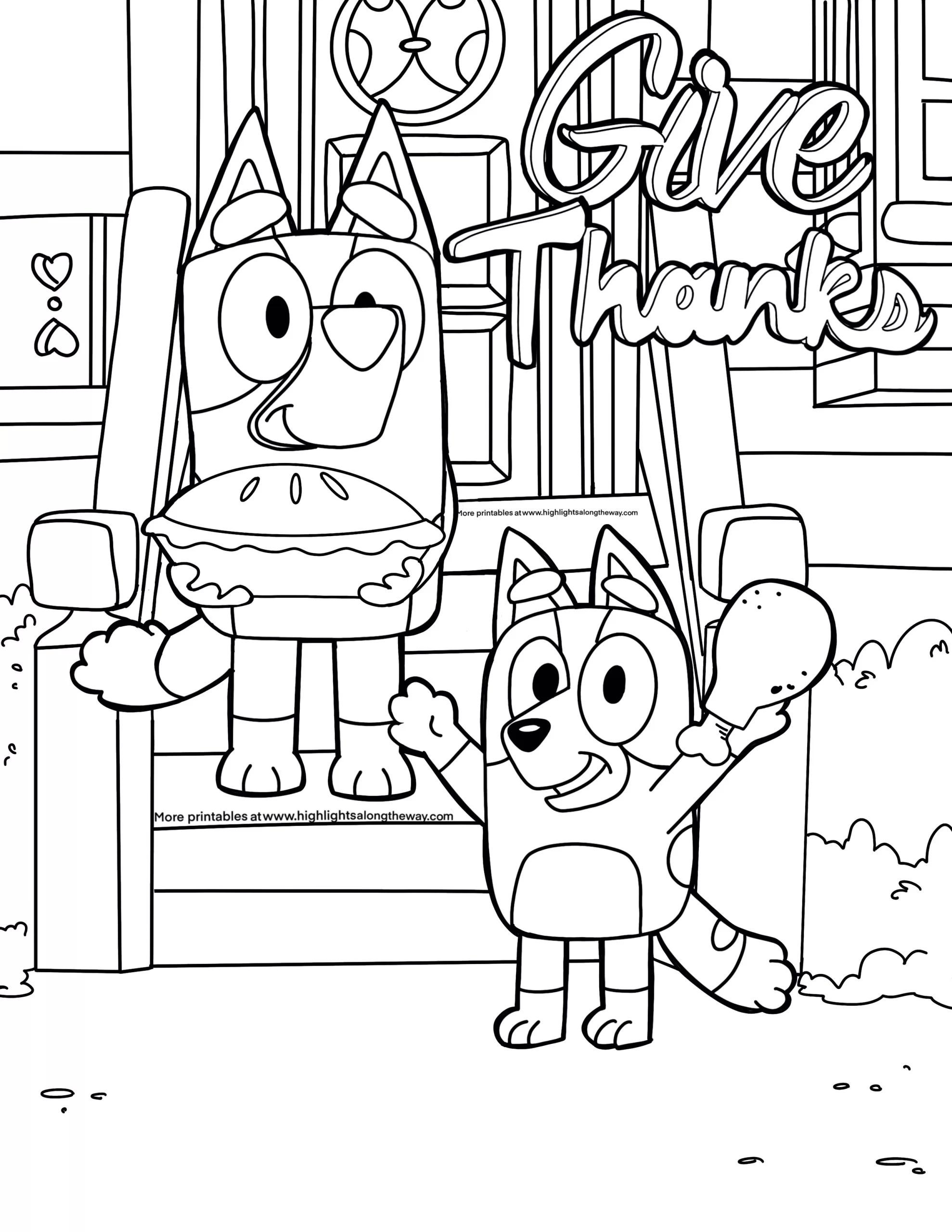 Bluey Christmas Coloring Pages Coloring Nation