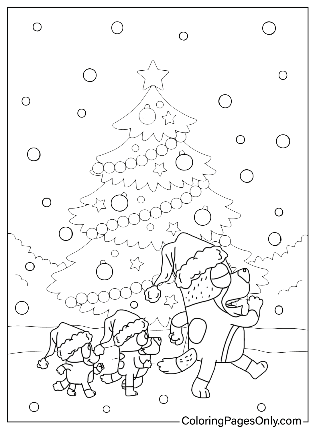 Bluey Christmas Coloring Pages Free Free Printable Coloring Pages