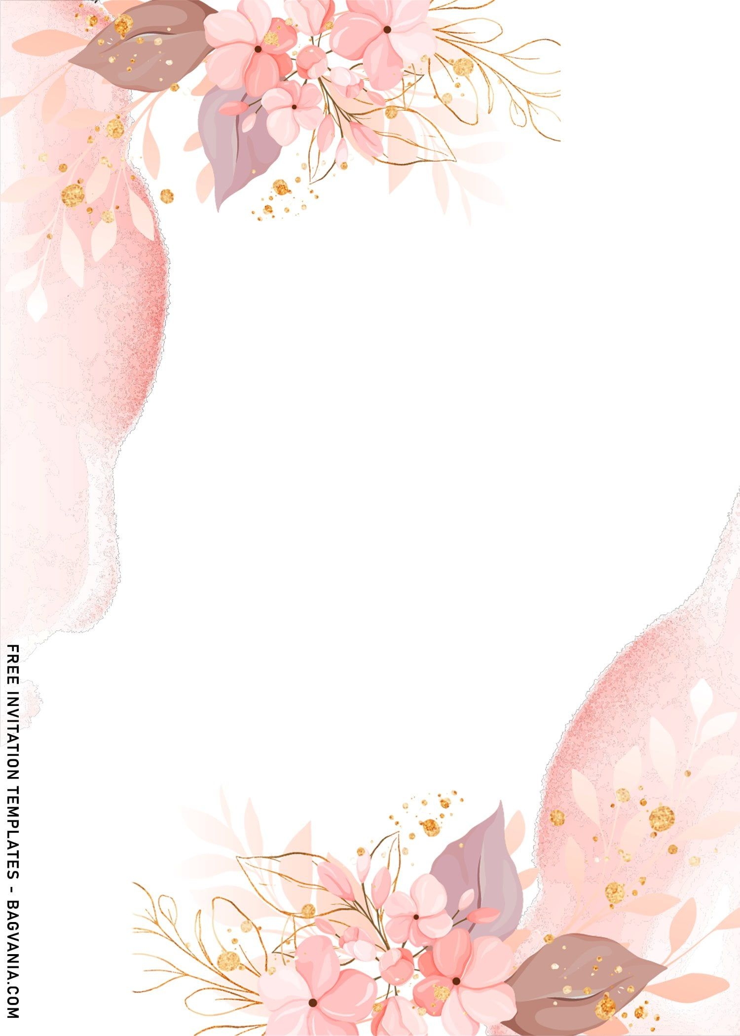 pink flower invitation template
