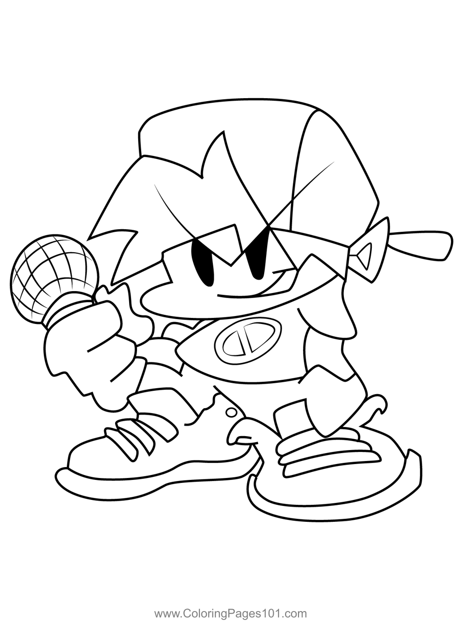 Boyfriend Friday Night Funkin Coloring Page For Kids Free Friday