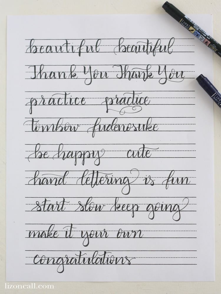 Brush Calligraphy Practice Sheets Pdf Pic cafe