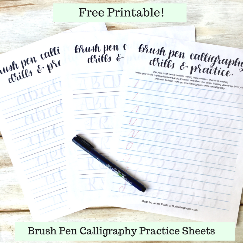 Brush Pen Calligraphy Basics Plus Free Printable Practice Sheets 