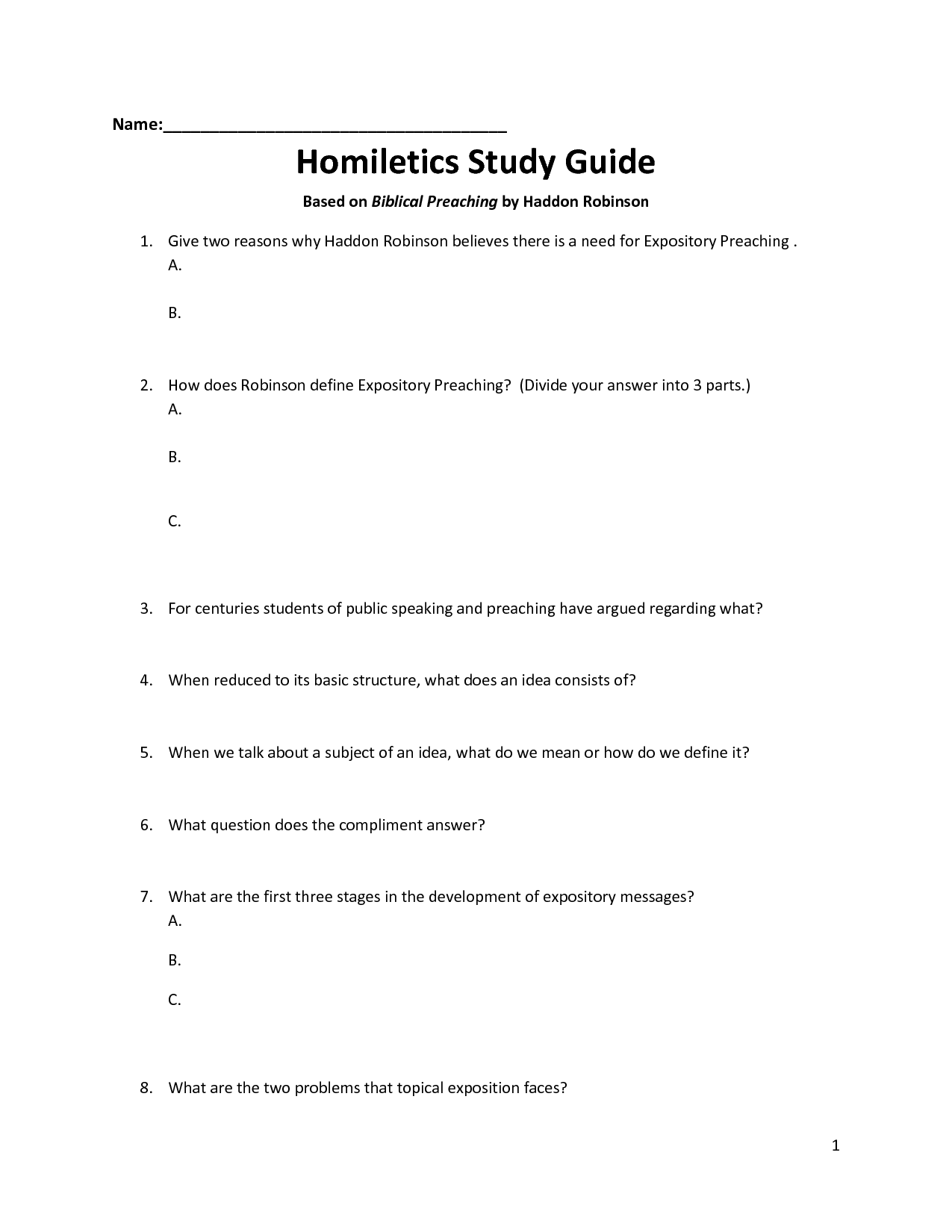 bsf homiletics worksheet pdf