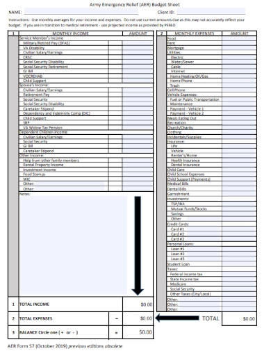 Budget Worksheet Form 10 Examples Format How To Make PDF