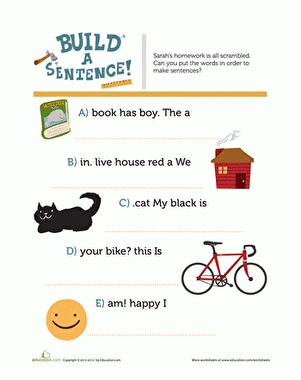 Build A Sentence Worksheet Education Worksheets Library