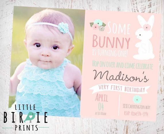 some bunny is one invitation template