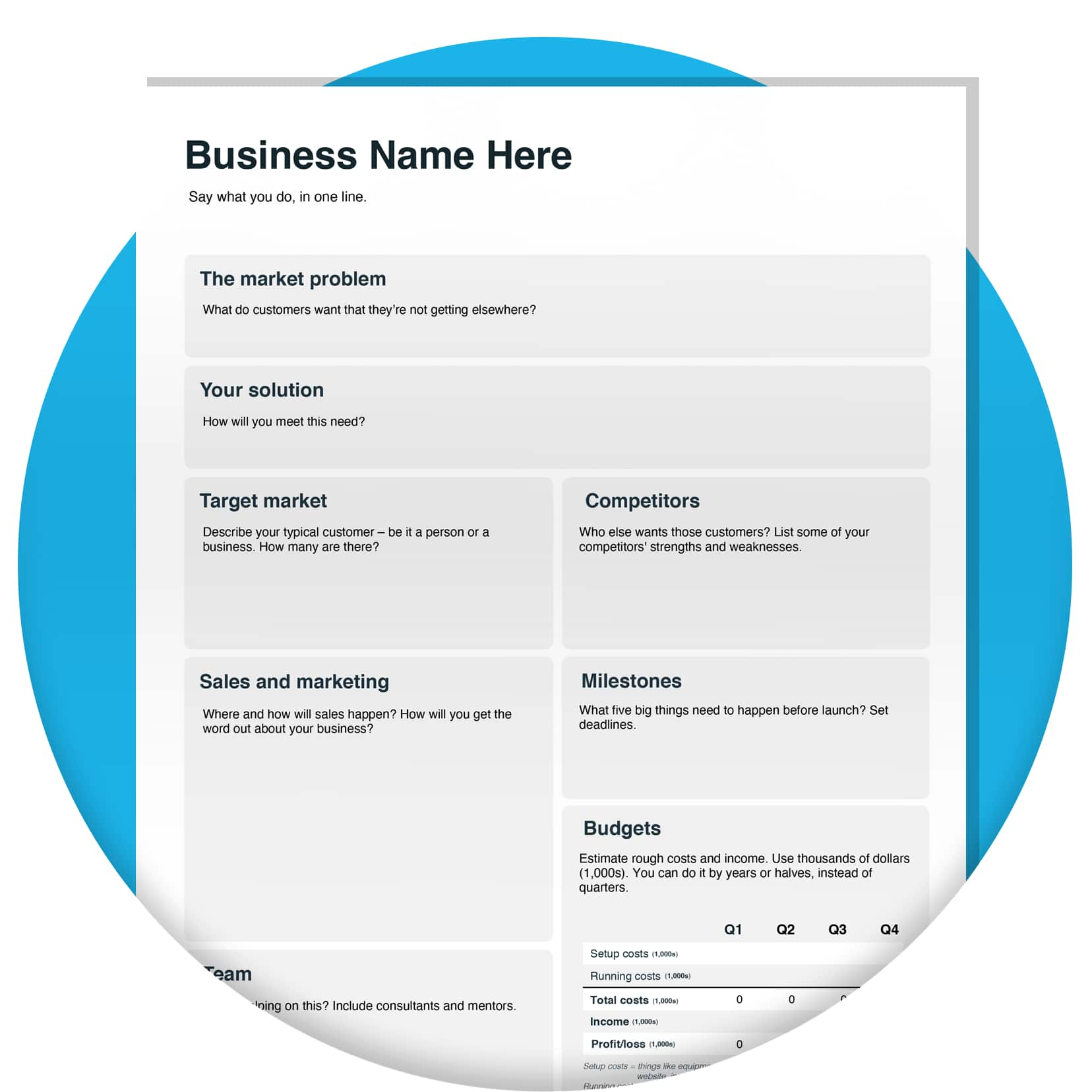 Business Plan Template FreshBooks Worksheets Library