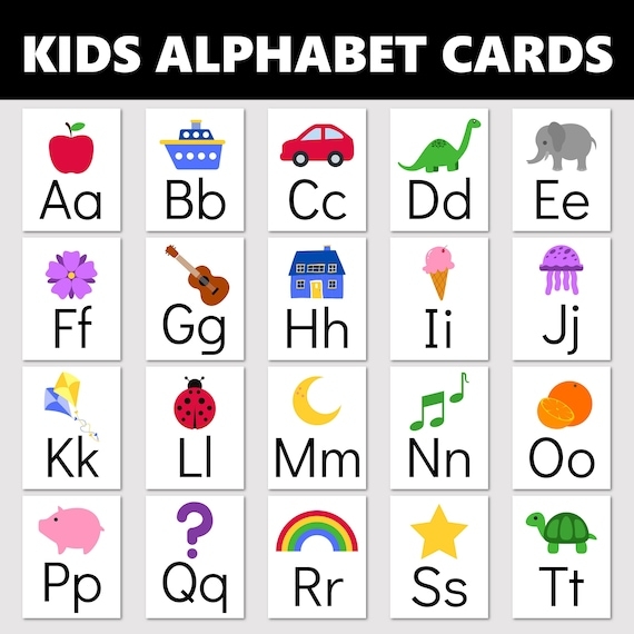 Buy ABC Alphabet Flash Cards Printable Kids Letters Card Set Kid 