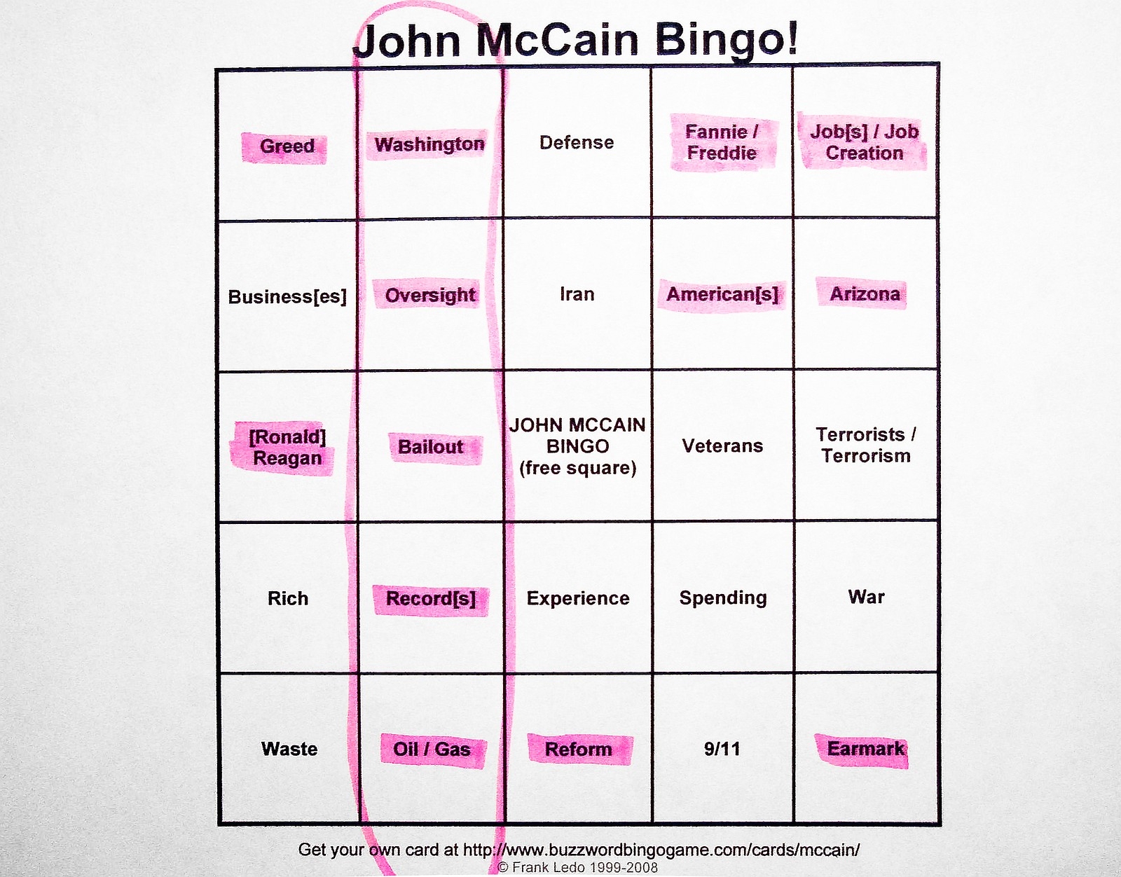 Buzzword Bingo Wikipedia Printable Bingo Cards