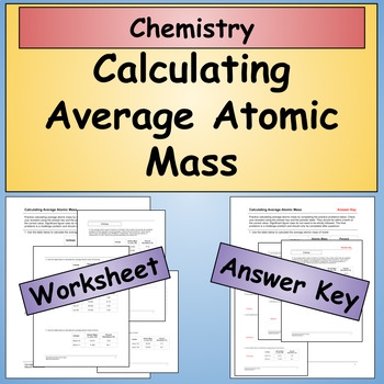 Calculating Average Atomic Mass Worksheet By Back Pocket Science