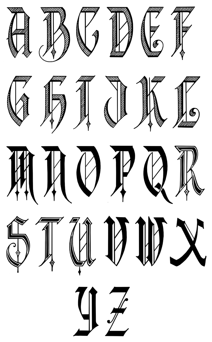 Calligraphy Alphabet Printable Worksheets