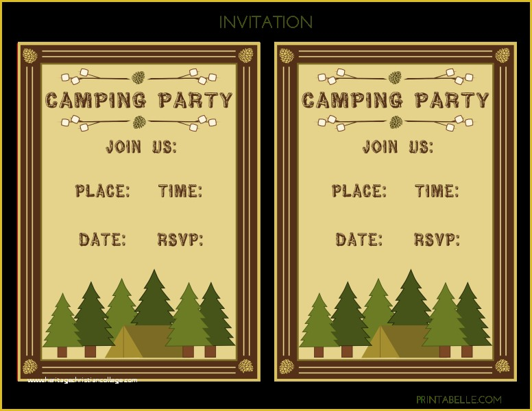 Camping Invitations Templates Free Of Camping Printable Birthday