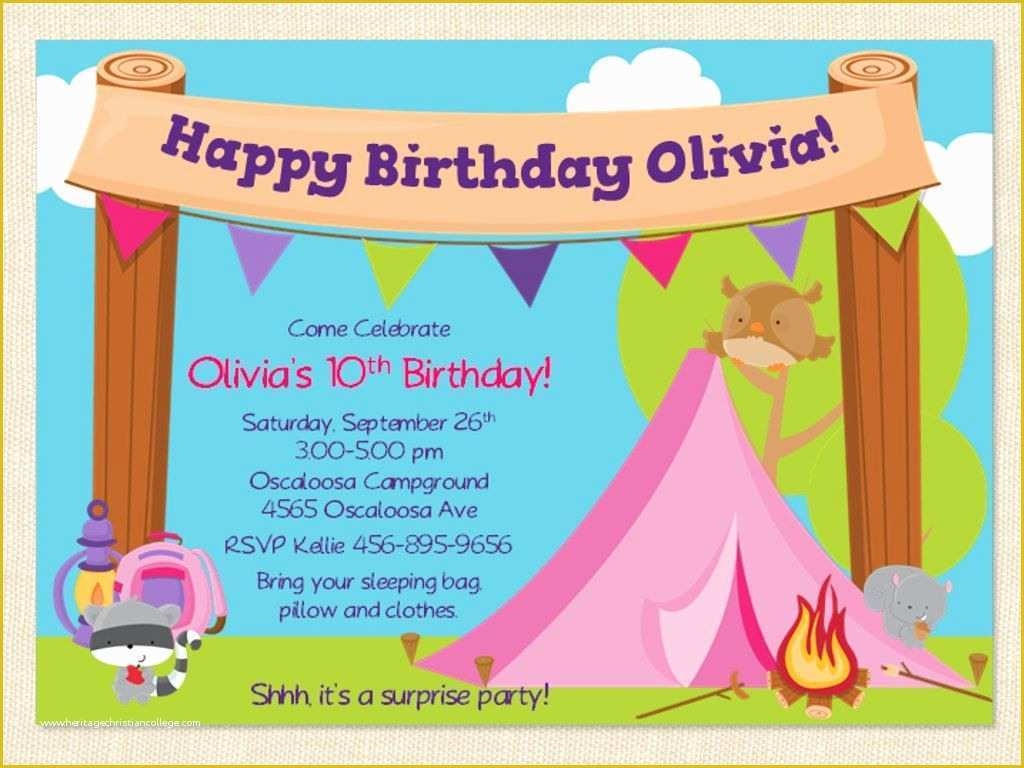 Camping Invitations Templates Free Of Free Printable Camping Birthday 