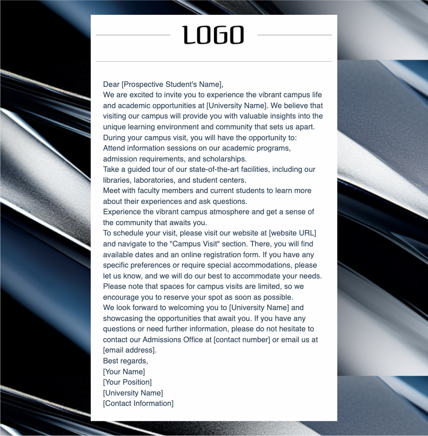 site visit invitation email template