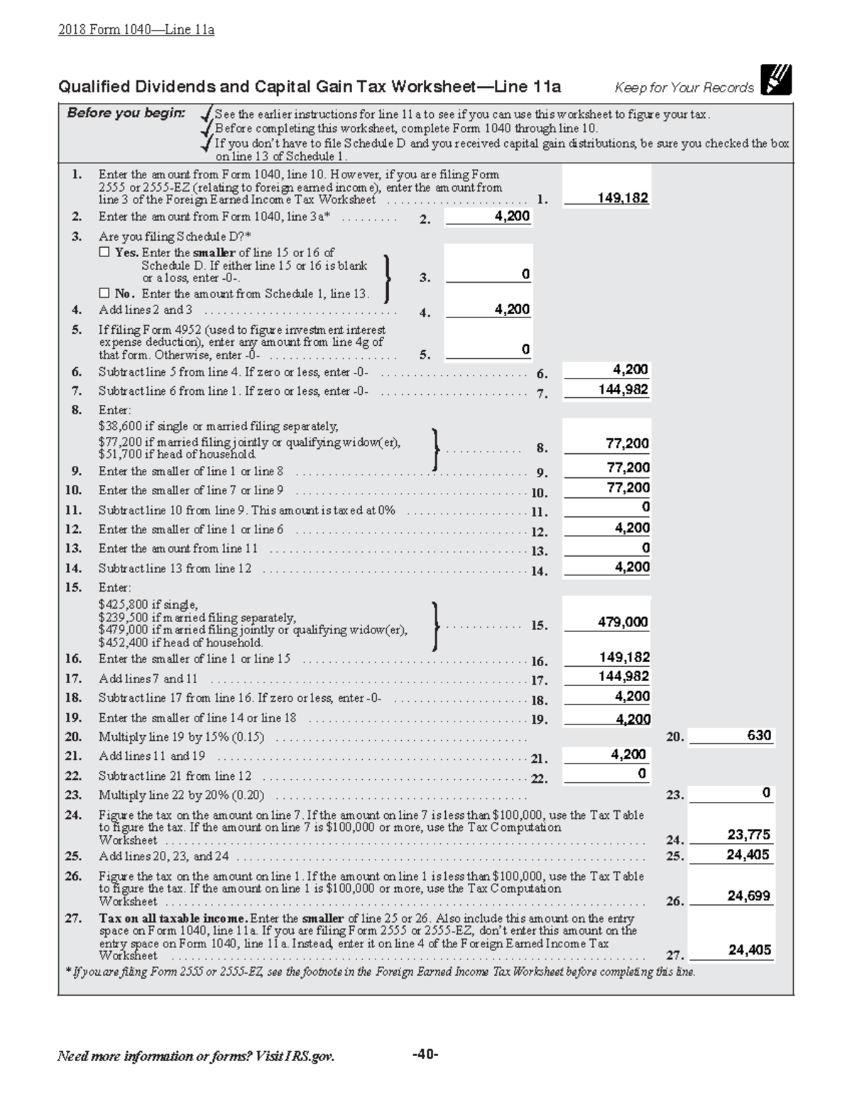 capital gains worksheet 2023