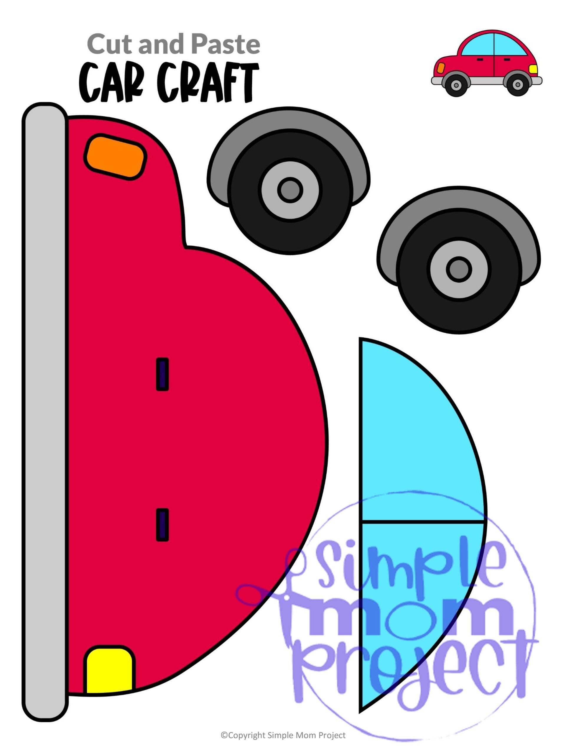 Car Cut And Paste Craft Transportation Crafts Car Craft Preschool 