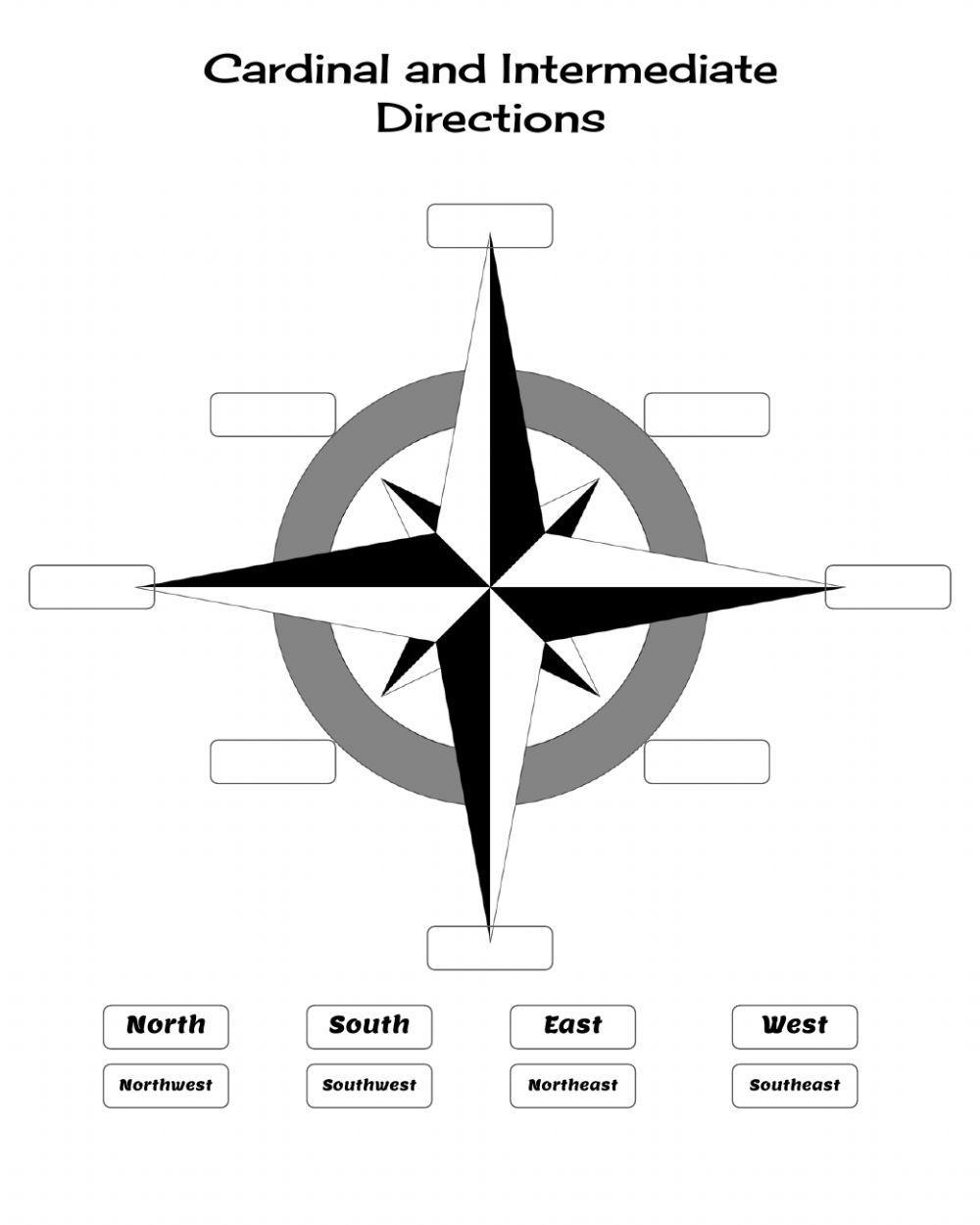 Cardinal And Intermediate Directions Worksheet Live Worksheets 