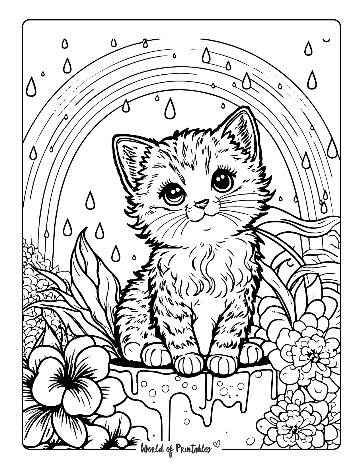 Cat Coloring Pages Free Printable Pictures