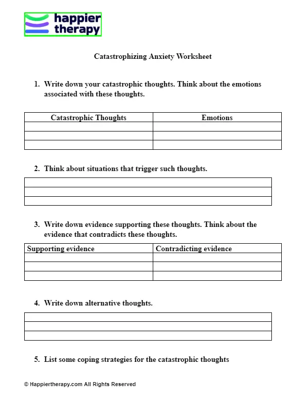 catastrophizing worksheet