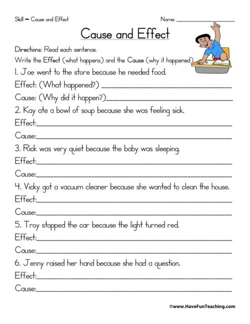 Cause And Effect Worksheets 4th Grade Worksheets Master