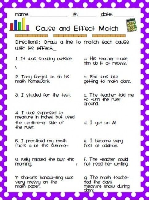 Cause And Effect Worksheets For Grade 5 Worksheets Master
