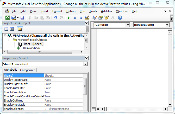 vba active worksheet