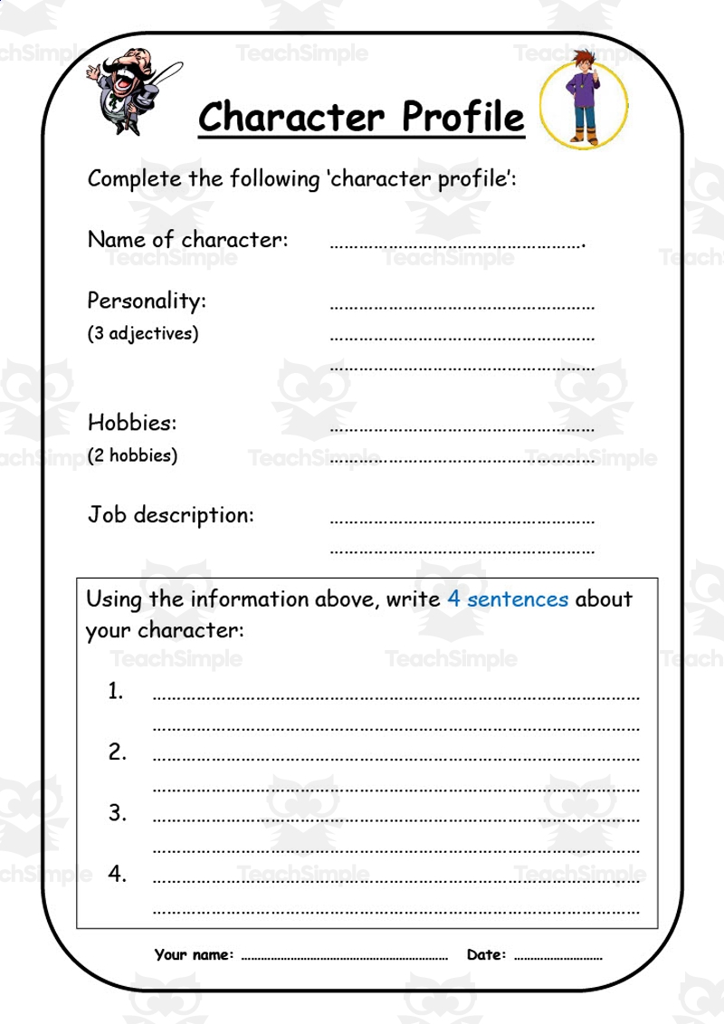 Character Profile Worksheet Worksheets Library